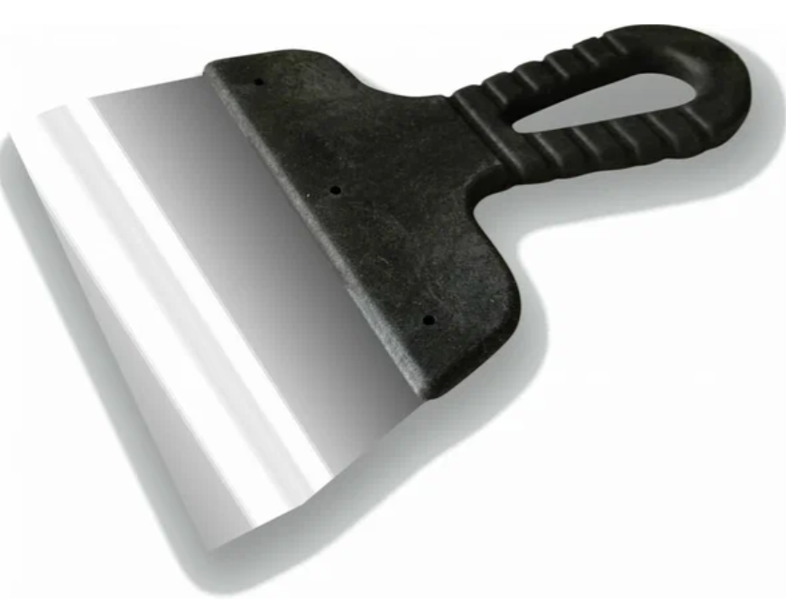 Шпатели Decor "Black Edition", лезвие имеет прямой угол, зубчатый, длина 250 мм, ширина 55 мм, толщина 0,38 мм, зуб 8 х 8 мм, пластиковая ручка, нержавеющая сталь