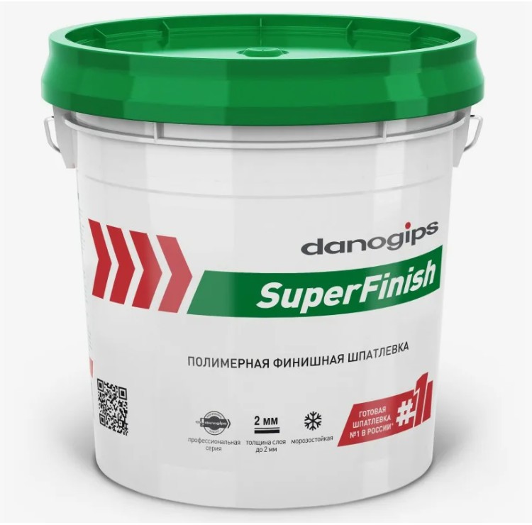 Готовая финишная шпаклевка danogips SuperFinish полимерная 18,1 кг (11 л)